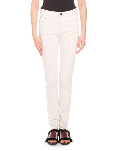Five-pocket Skinny Jeans, Cream