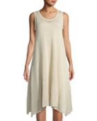 Shimmer-knit Sleeveless Asymmetric Dress