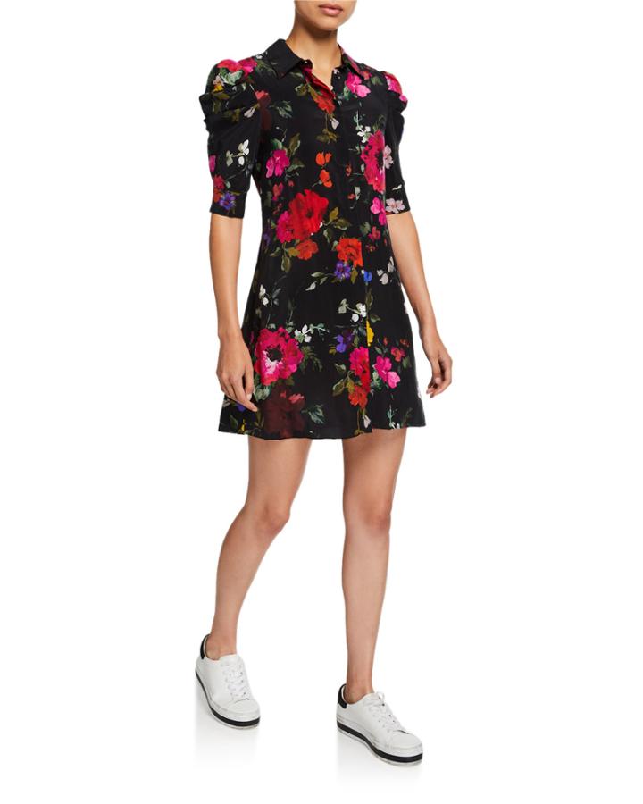 Jem Floral Gathered-sleeve