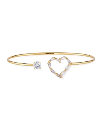 Crystal Open Heart Cuff Bracelet