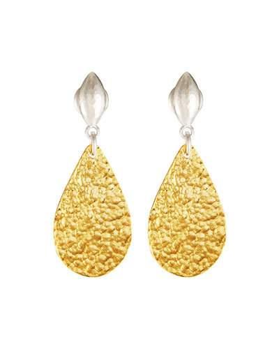 Pear Flake & Wheat Post Earrings