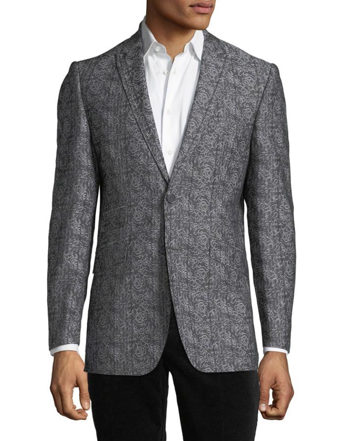 Men's Embroidered Two-button