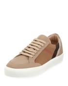 Salmond Check & Leather Low-top