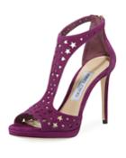 Lana Star-cutout Suede High Dressy T-strap