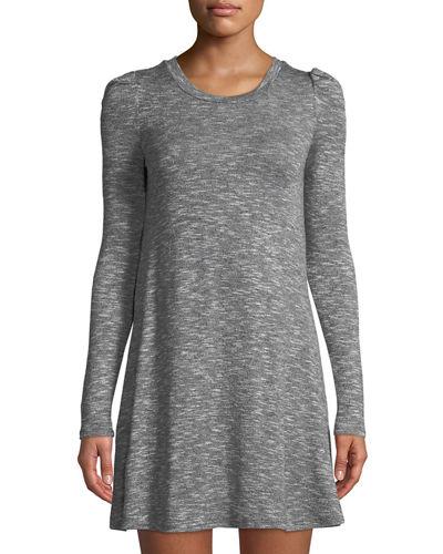 Caterpillar-sleeve A-line Knit Dress