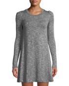 Caterpillar-sleeve A-line Knit Dress