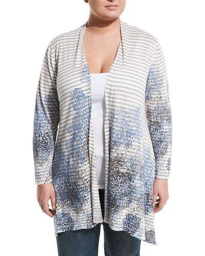 Floral Burst Open-front Cardigan, Multi,