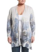 Floral Burst Open-front Cardigan, Multi,