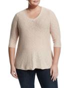 Split-back Chiffon-panel Tunic, Pearl Glow,