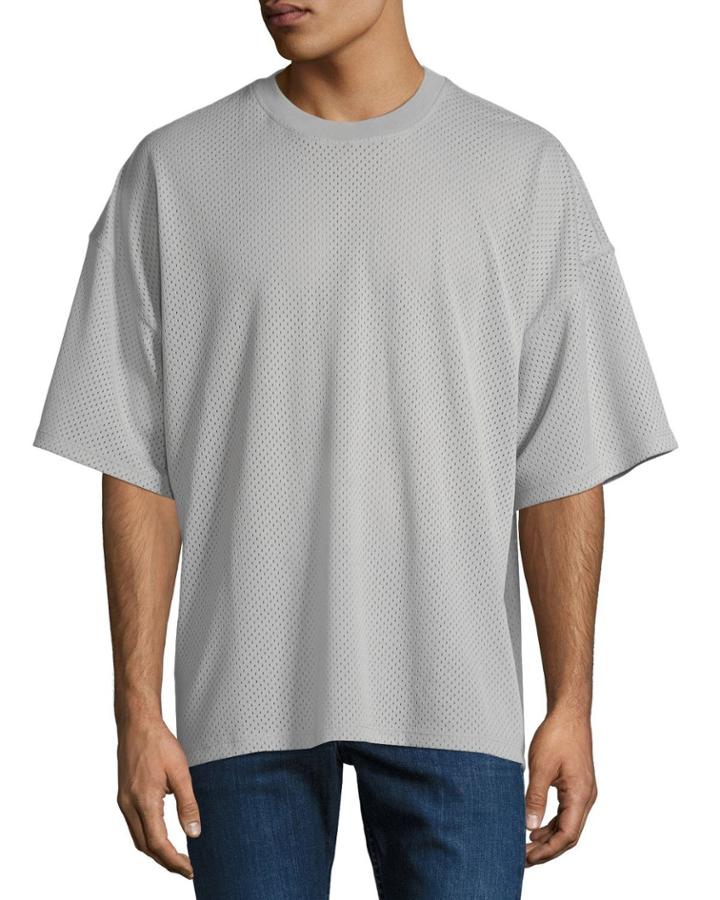 Oversized Mesh Crewneck T-shirt