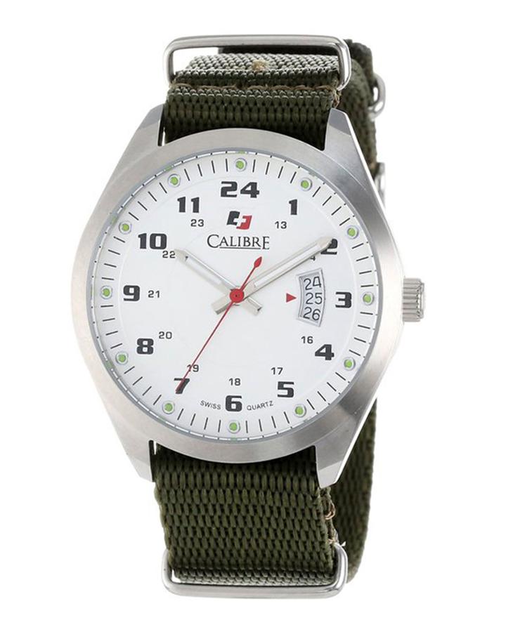 40mm Men's Trooper Canvas Watch, Green/white