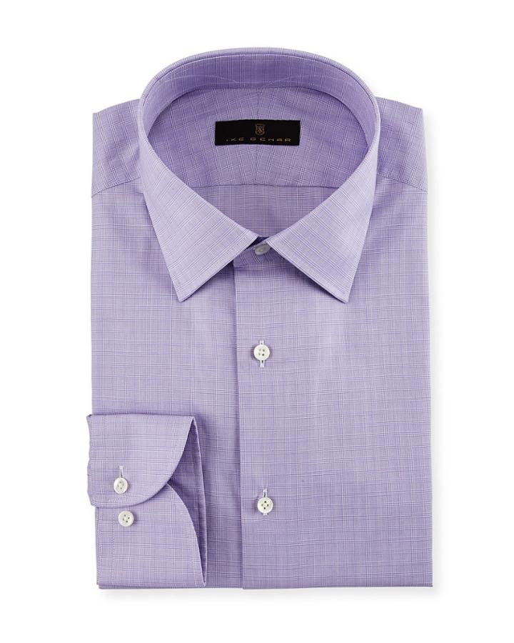 Gold Label Micro-glen Plaid Dress Shirt,