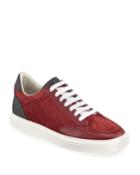 Men's Colorblock Mixed-media Leather Court