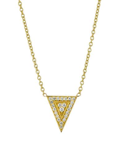 18k Medium Diamond Triangle Pendant Necklace