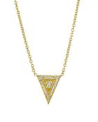 18k Medium Diamond Triangle Pendant Necklace