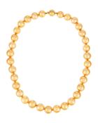 14k Golden Matte Beaded Necklace,