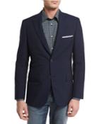 Seersucker Two-button Sport Coat, Navy