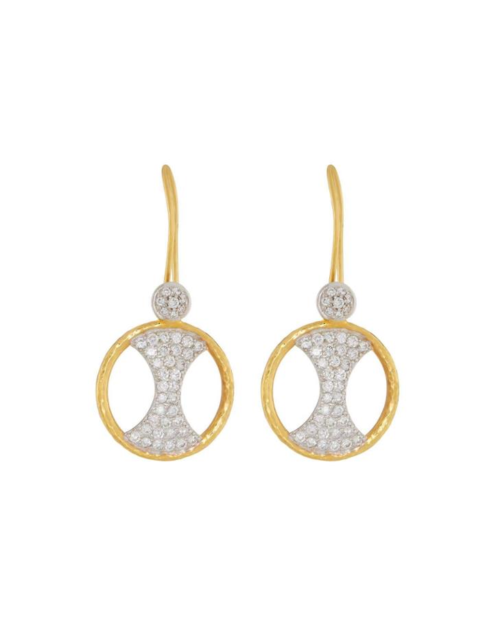 22k Tuxedo Pav&eacute; Drop Earrings