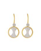 22k Tuxedo Pav&eacute; Drop Earrings