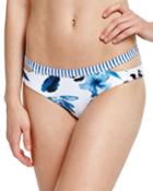 Tropic Coast Split-band Hipster Swim Bikini Bottom, White