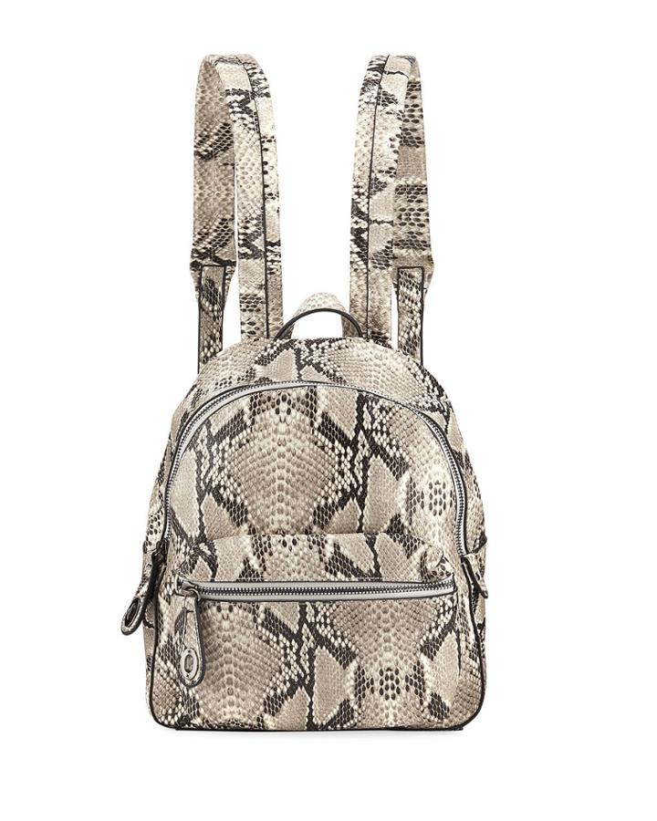 Avery Snake-print Leather Backpack