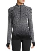Dip-dye Seamless Jacket, Gray/black