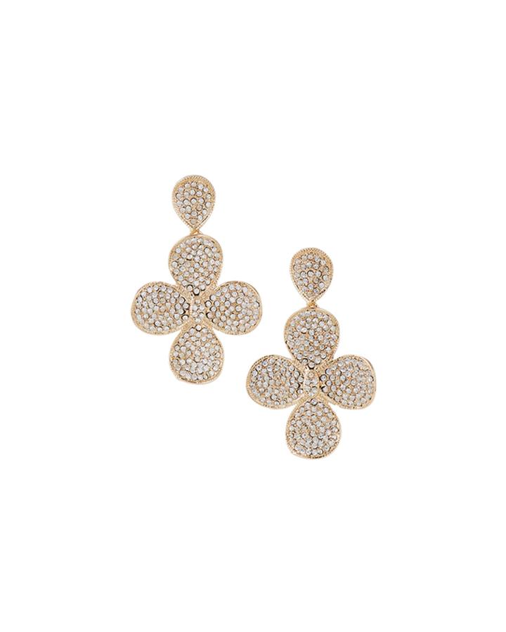 Paved Flower Earrings