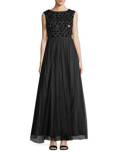 Soutache Sequined A-line Gown