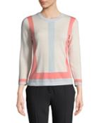 Colorblocked Crewneck Wool-cashmere Pullover