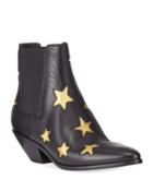 West Metallic Star Leather Booties