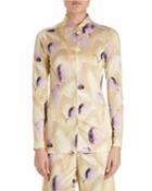 Helio Long-sleeve Collared Floral Blouse