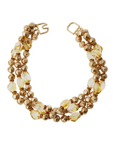Three-strand Toursade Necklace, Polished Golden