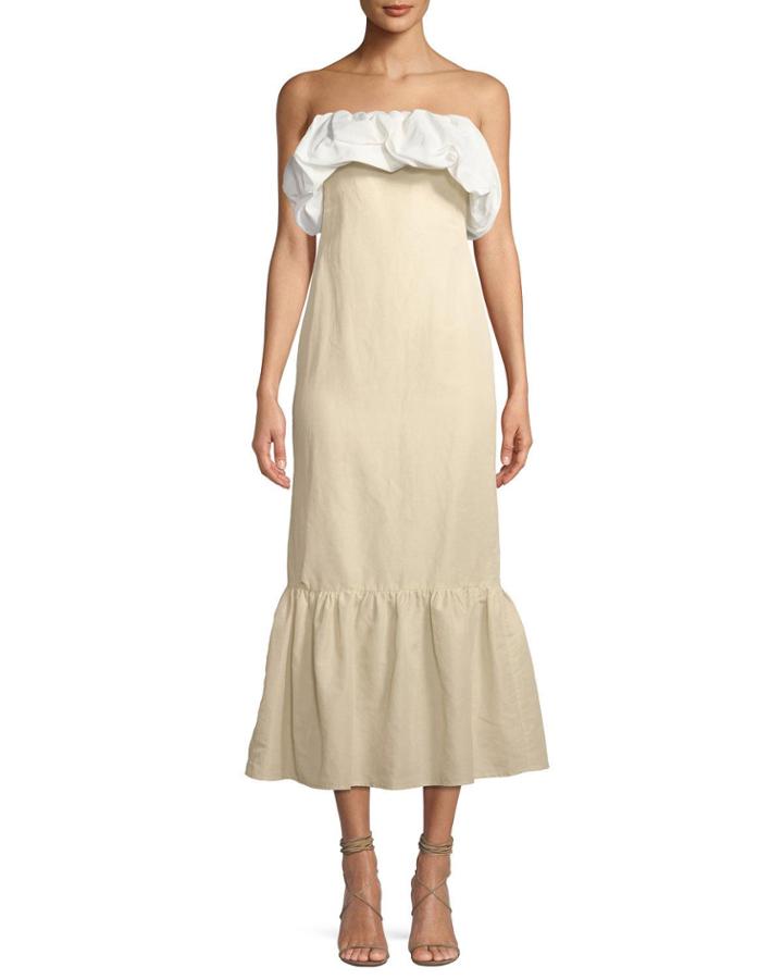 Allegra Ruched Strapless A-line