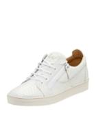 Men's Croc-embossed Leather Low-top