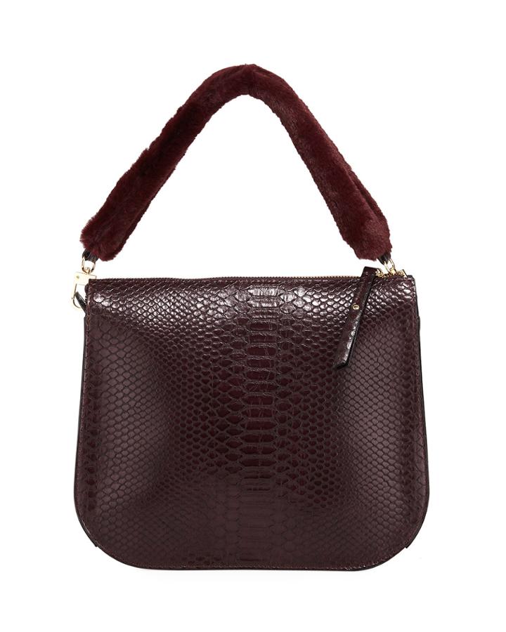 Faux-fur Saddle Crossbody Bag