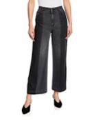 Two-tone Wide-leg Jeans