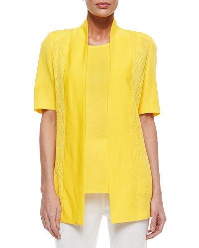 Short-sleeve Graphic Lines Cardigan,