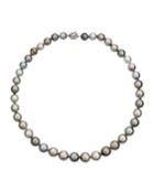 14k White Gold Tahitian Pearl-strand Necklace, Gray
