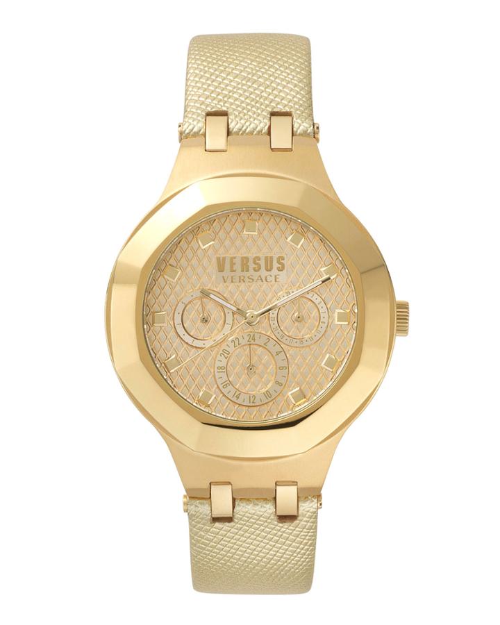 Laguna City 40mm Round Gold Ip Day/date Watch With