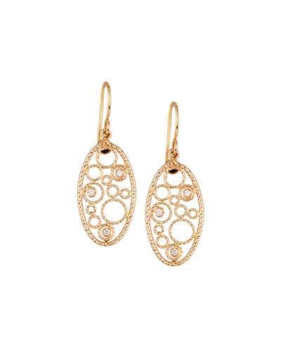Bollicine 18k Rose Gold Drop Earrings With Diamonds