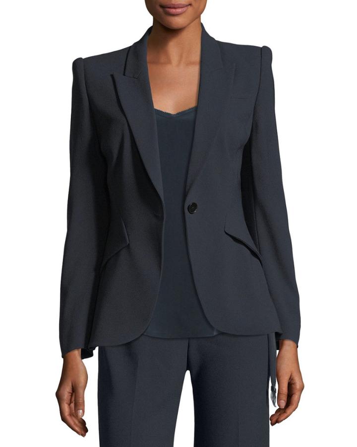 Allegra One-button Fluid Crepe Jacket
