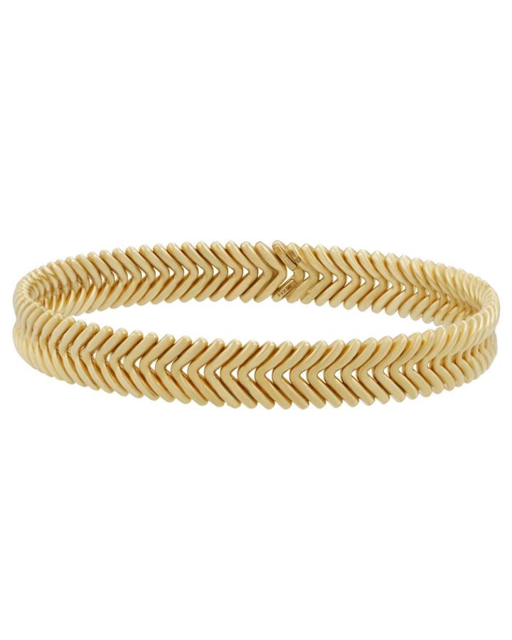 18k Yellow Gold Herringbone Bangle