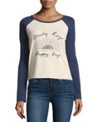 Steady Rays Long-sleeve Tee, White/blue