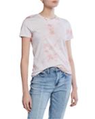 Spotted Tie-dye Crewneck Short-sleeve Cotton Tee