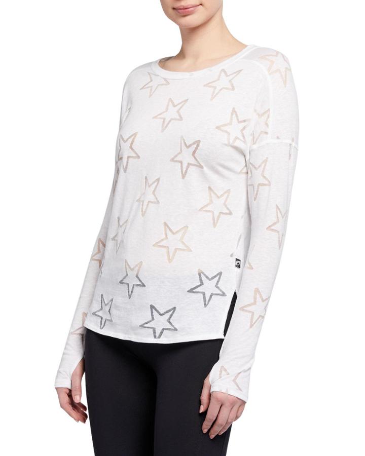 High-low Long-sleeve Burnout Tee