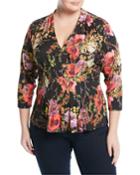 Floral-print Jersey Blouse,