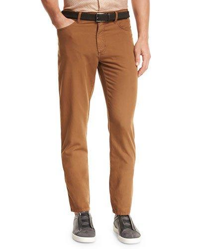 Five-pocket Straight-leg Pants, Cognac