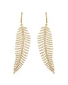 Cubic Zirconia Feather Drop Earrings