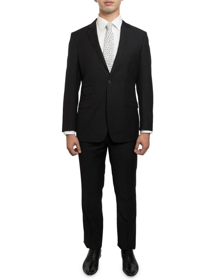 Men's Slim-fit Solid Two-piece