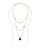 Long Multi-row Adjustable Beaded Necklace, White